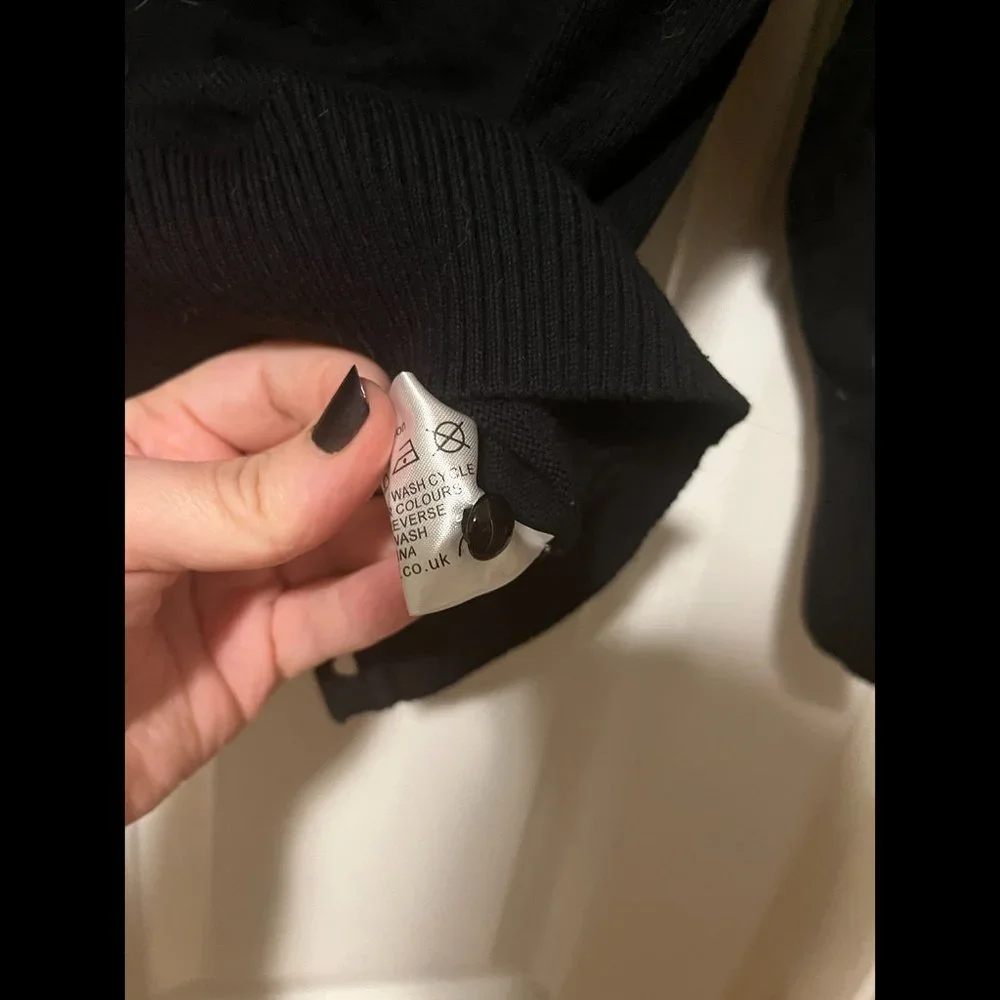 NWT Collectif Lucy Swan Forest Cardigan cropped balck XXS UK 6 - Picture 8 of 8